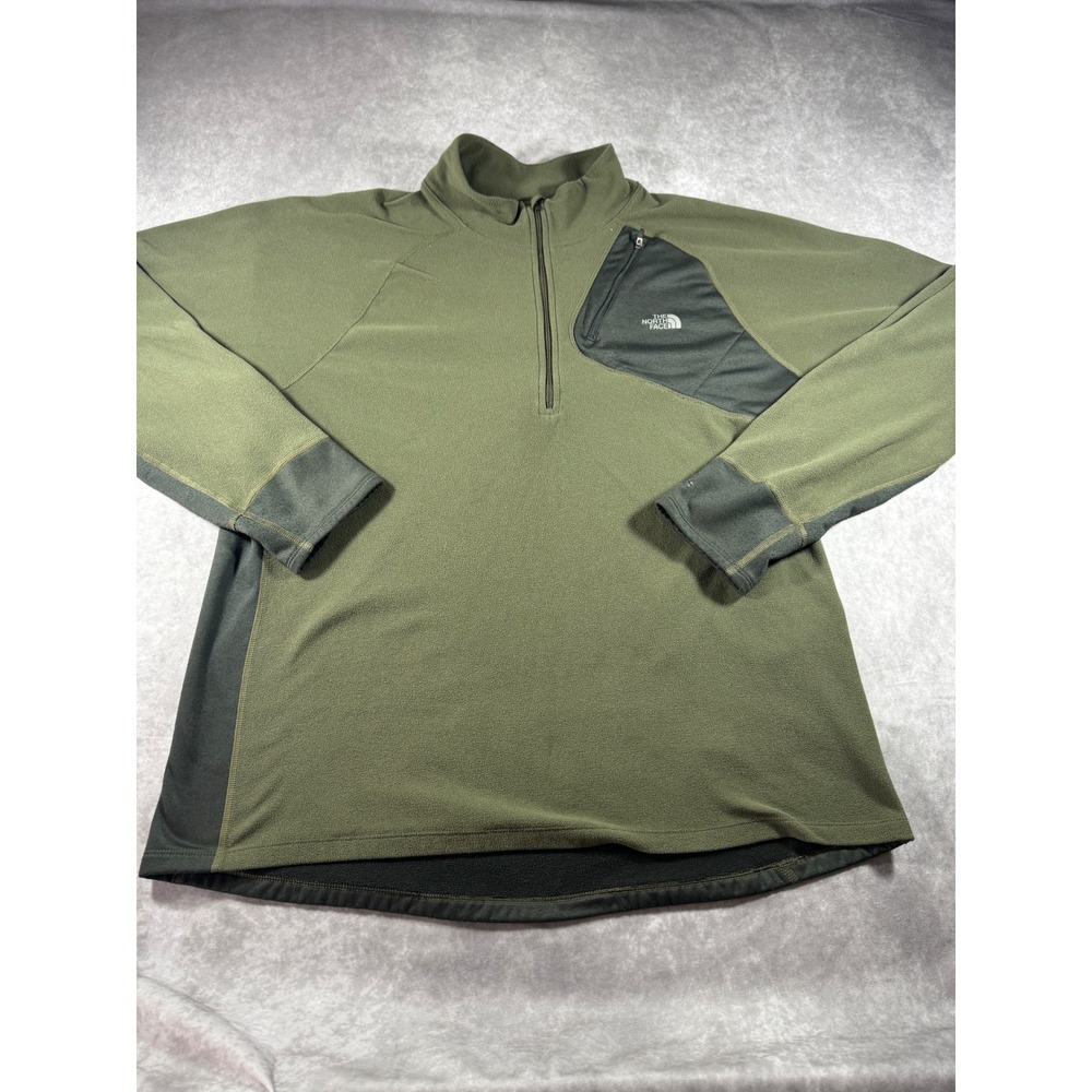 The North Face Flight Series Mens XXL Olive Green Quarter Zip Fleece Pullover
